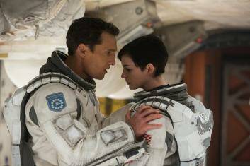 Space travellers: Matthew McConaughey and Anne Hathaway.