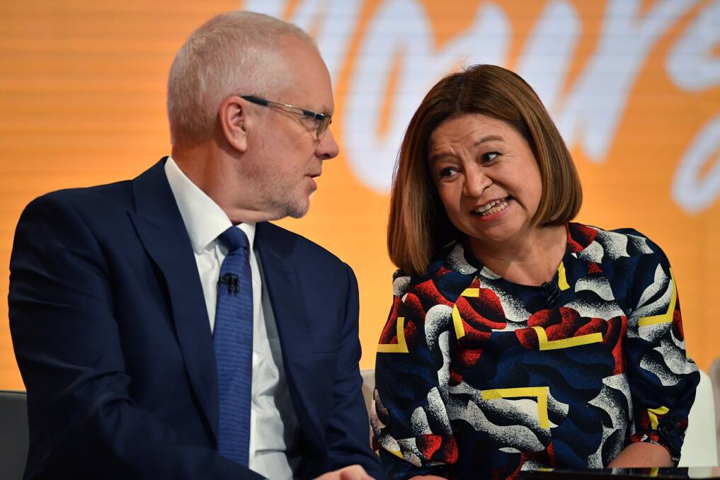 Former ABC chairman Justin Milne (left) and former managing director Michelle Guthrie.  Photo: AAP