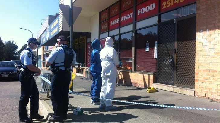 Town Centre Takeaway on Purdue Street has been taped off by police. Photo: Stephanie Anderson
