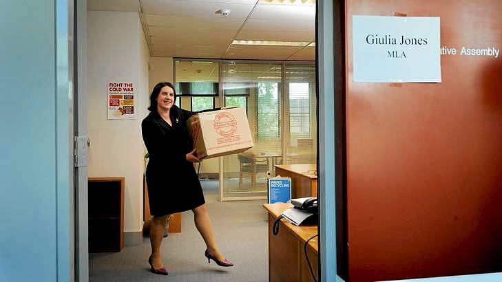 Newly elected MLA Giulia Jones moves into her office at the Legislative of Assembly. Photo: Colleen Petch