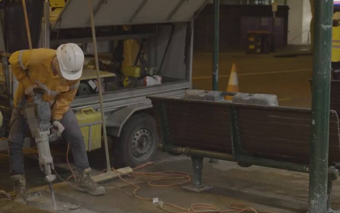 Night works in Brisbane CBD for the Brisbane Metro project have started. Photo: Brisbane City Council