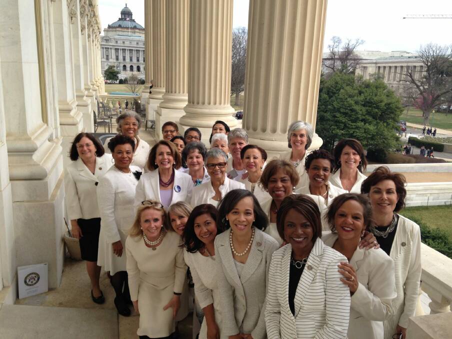 House Democratic women will be wearing white while President Donald Trump addresses Congress. Photo: Twitter/@RepLoisFrankel