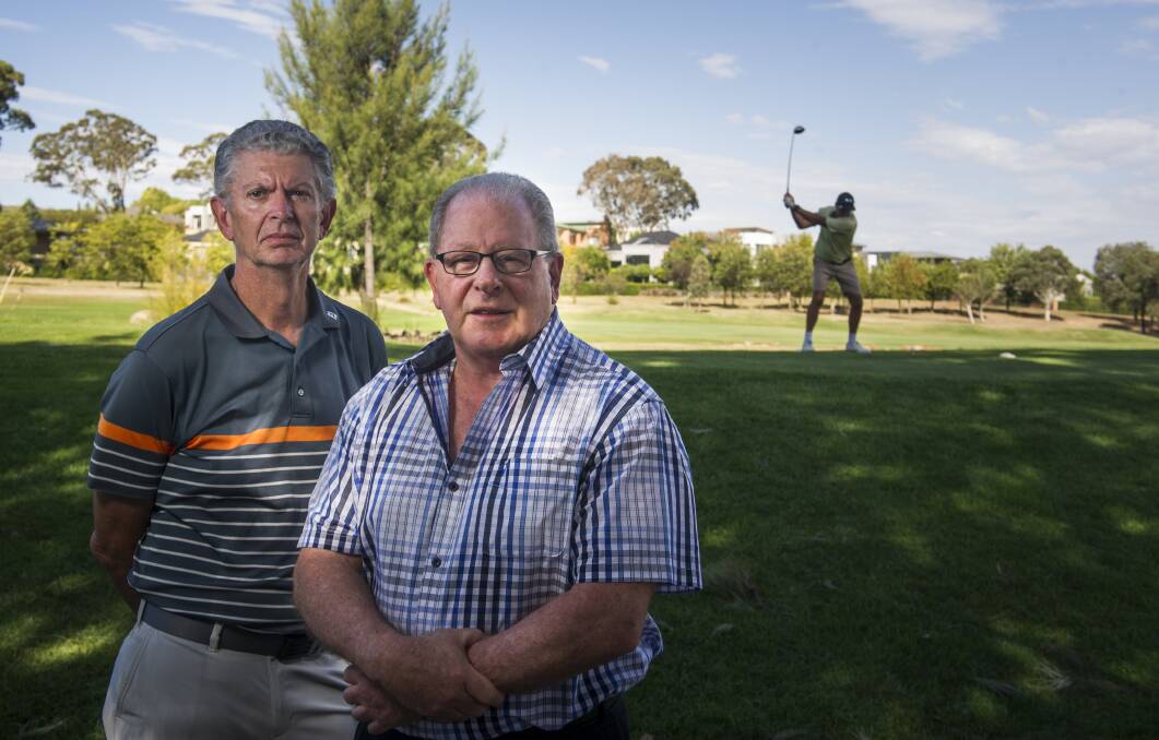 Concerned residents Ed Killesteyn and Gary Samuels. Mr Samuels said the development would mean a significant loss of lifestyle and amenity, hit the wildlife corridors, and reduce property values. Photo: Elesa Kurtz