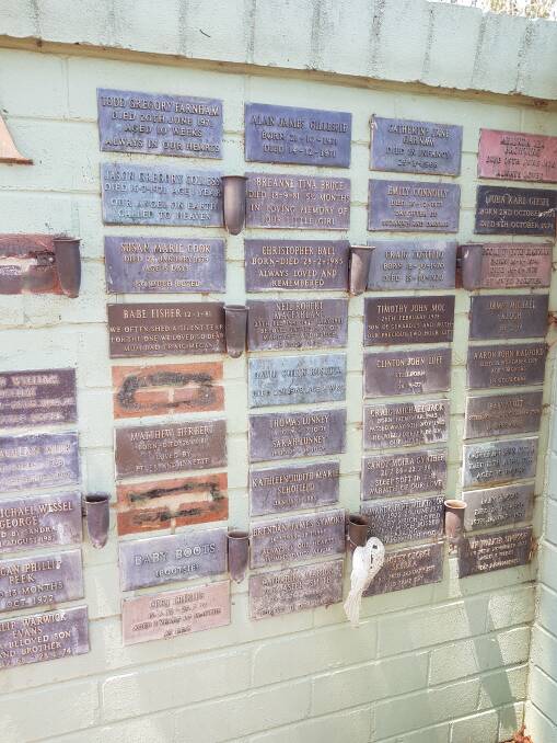 Part of the Children's Court wall at Norwood Park Crematorium. Photo: Supplied
