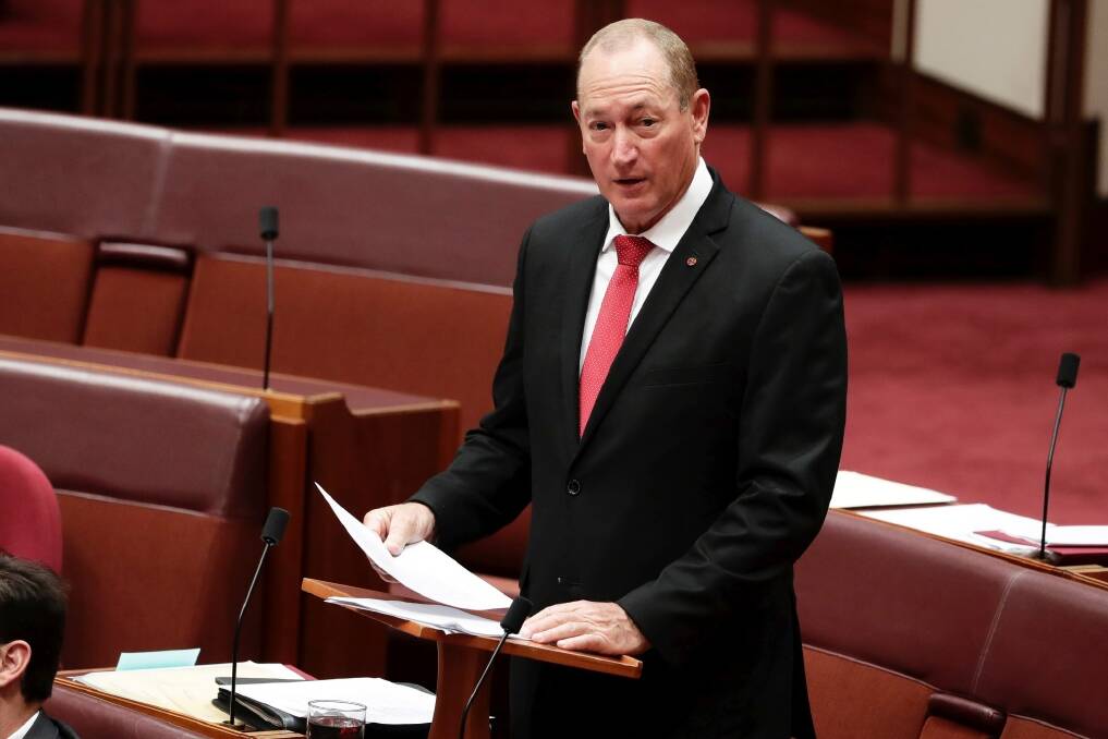 Fraser Anning sparked anger when he cited 'the final solution' in his maiden speech. Photo: Alex Ellinghausen