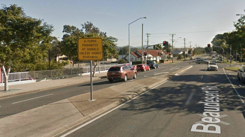 A U-turn awareness sign on Beaudesert Road, Moorooka. Photo: Google Maps