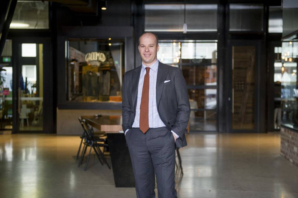 Founder Pip Morgan, of bespoke menswear designers Braddon Tailors, is opening his first retail shop on Canberra's Lonsdale Street.

 Photo: Jay Cronan