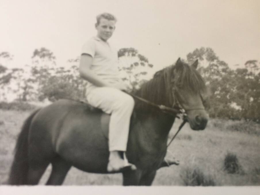 A young Ray Hawke on a horse at Narrabundah circa 1956. Photo: Supplied