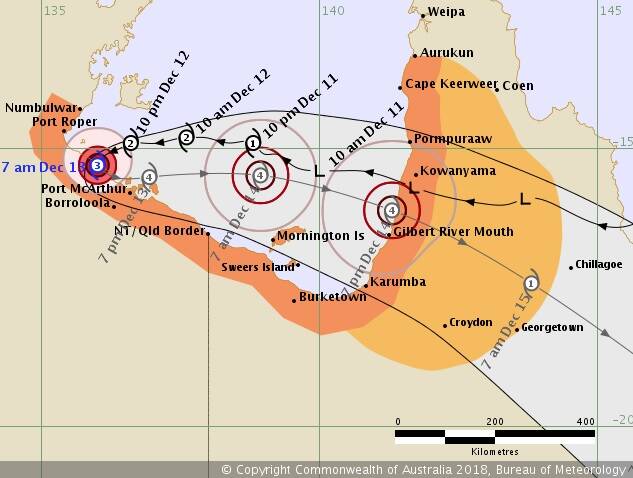 Tropical Cyclone Owen has intensified to a category 3. Photo: Bureau of Meteorology