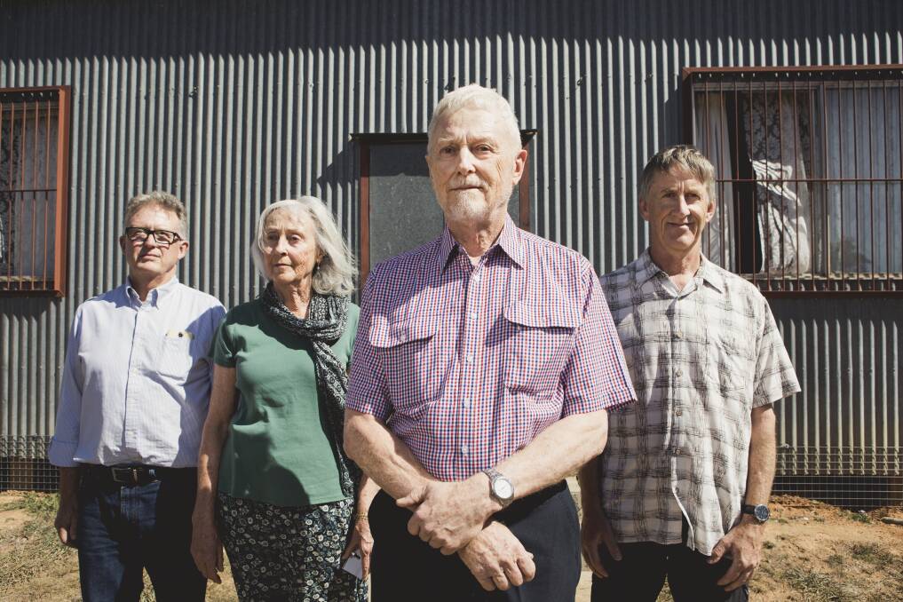 Yass landowners (from left) Mark O'Shea, Averil Ginn, Bill Ginn, and Arnold Dekker, say there needs to be a clearer plan for development along the NSW border. Photo: Jamila Toderas