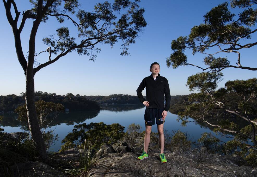 Dylan McCuaig-Walton starts his City2Surf training route at Oatley Park. Photo: Louise Kennerley