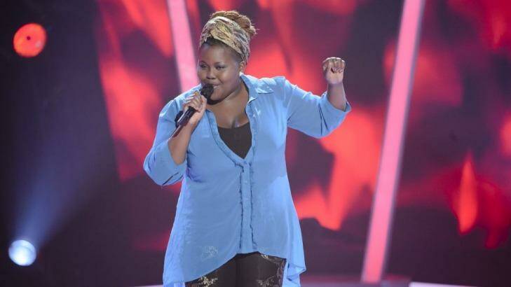 Canberra's Thando Sikwila during her audition for <i>The Voice</i>.