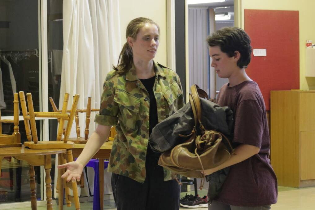 Sierra (Katherine Berry, Cast 1), left, tries unsuccessfully to get Indi (Annie Scott, Cast 1) to leave in a scene from Foxes. Photo: Supplied
