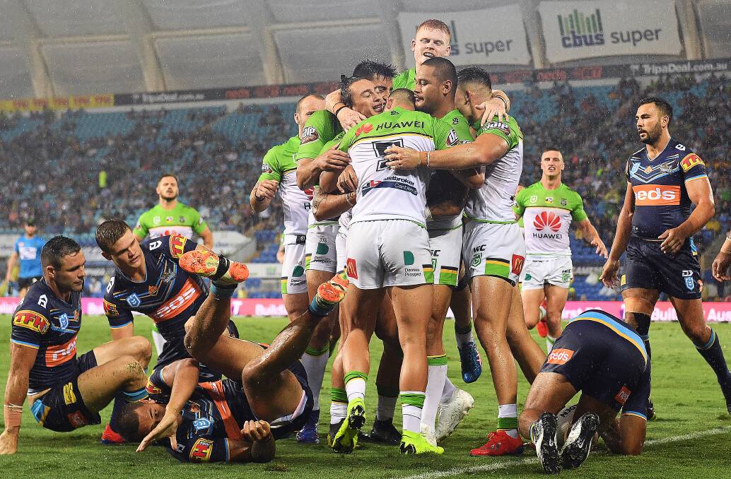 The revamped Raiders have revamped their victory song. Photo: AAP Image/Dave Hunt