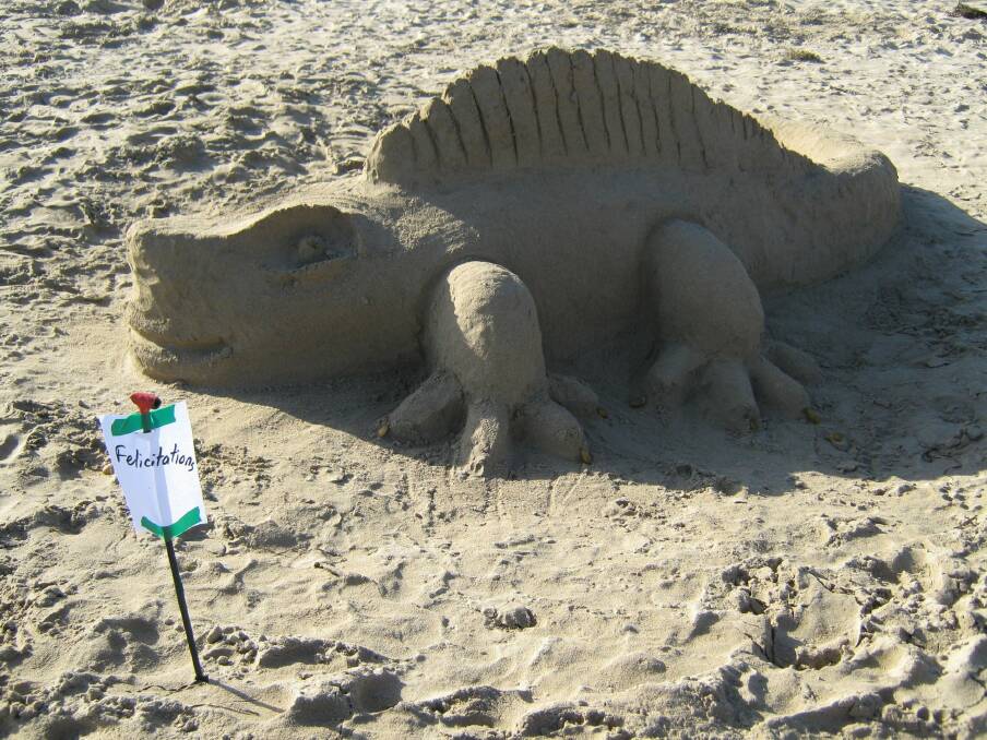 An entry in last year's sand sculpture competition at North Broulee Beach. Photo: Richard Fisher