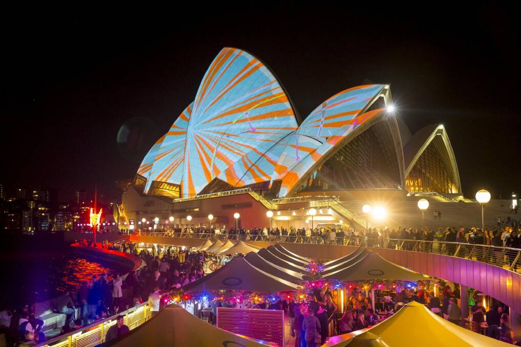 The Sydney Opera House lit up for the Vivid festival. Photo: James Horan