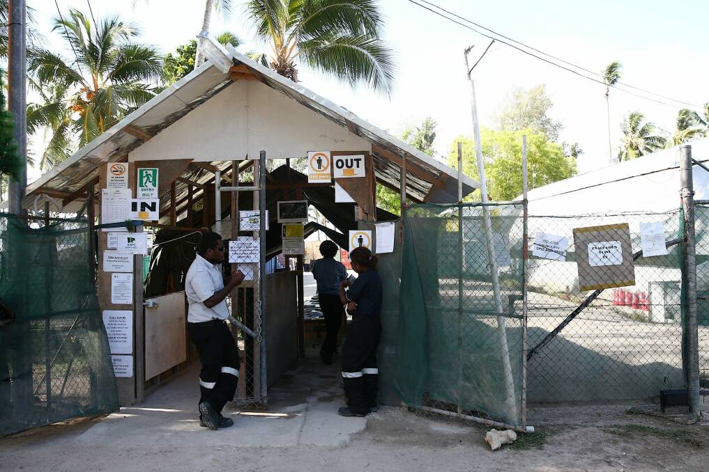 The front entrance of the asylum seeker detention centre on Manus Island. Photo: Alex Ellinghausen