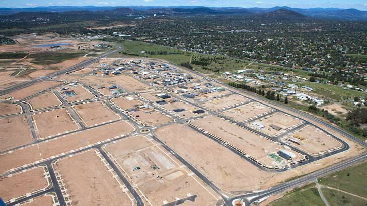 Development taking place in the new suburb of Wright. Photo: Katherine Griffiths