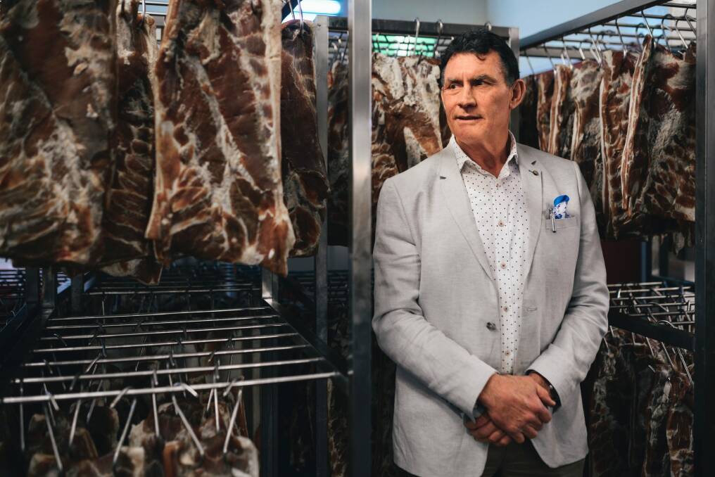 Pialligo Estate director Rowan Brennan with some of his produce which is headed to Singapore. Photo: Rohan Thomson