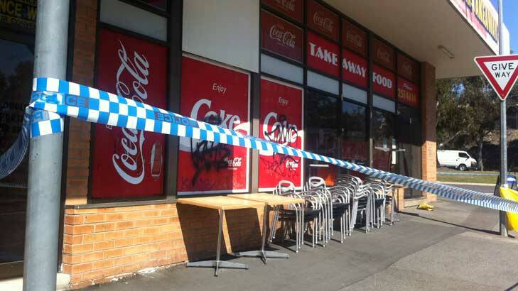 Town Centre Takeaway on Purdue Street has been taped off by police. Photo: Stephanie Anderson