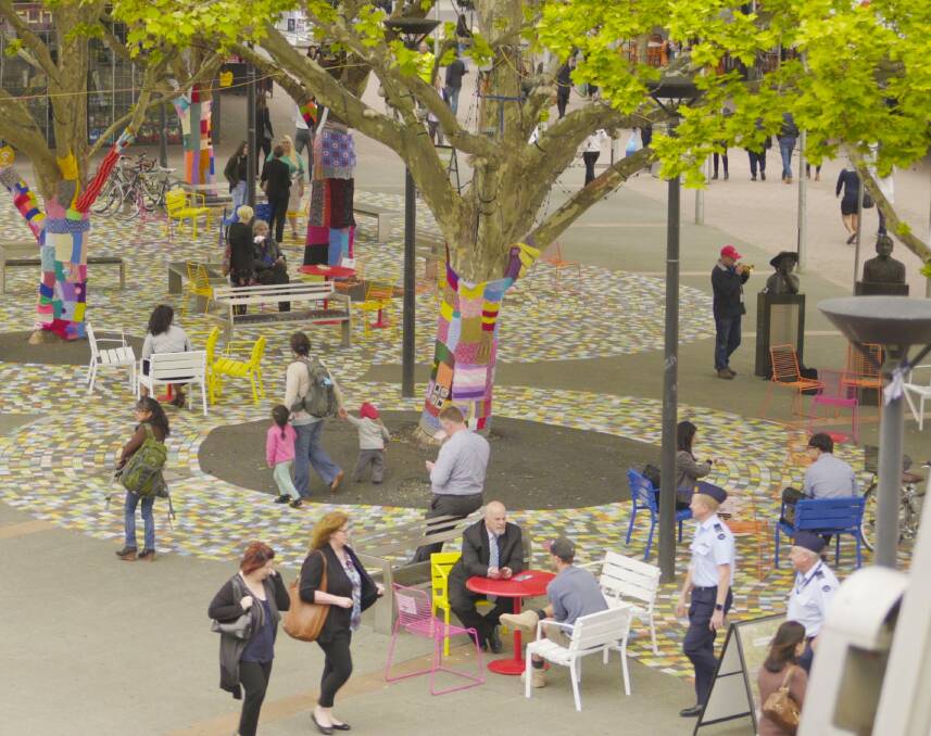 A pop-up social experiment was completed at Garema Place, Canberra at the end of last year. Photo: Supplied
