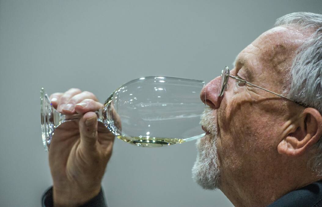 John "Chippy" Payne has been a steward at the National Wine Show for 40 years.  Photo: Karleen Minney