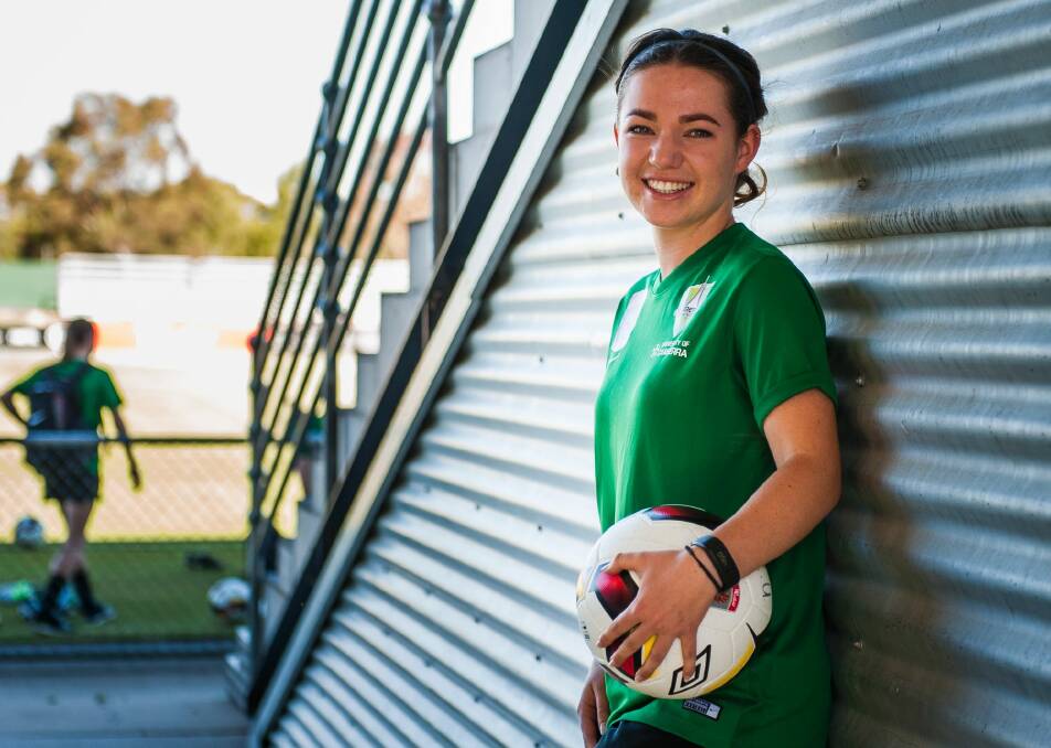 Grace Maher, 17, has been picked in the Matildas squad. Photo: Elesa Kurtz