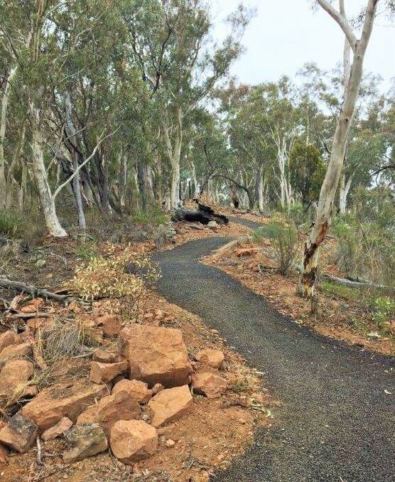 After: The same section of the Black Mountain Summit Trail after recent remodelling work. Photo: Darren Stewart