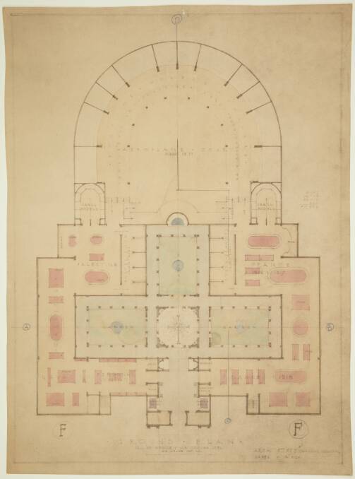 One of the 10 plans Crust and Sodersteen proposed together. This design had plans for two courtyards. Photo: Australian War Memorial