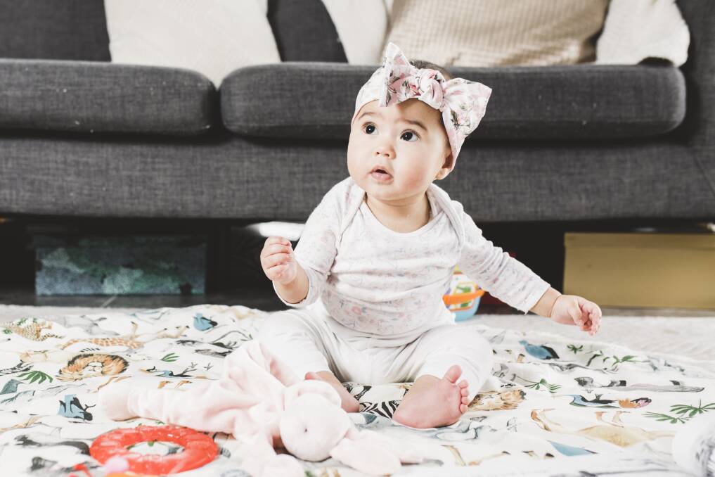 Is it only a matter of time before seven-month-old Luna Wojtaszak becomes a tiny influencer herself? Photo: Jamila Toderas
