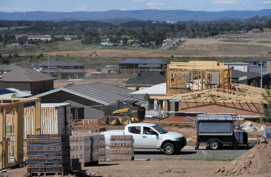 Wright, in Molonglo, being developed in 2013. Photo: Graham Tidy