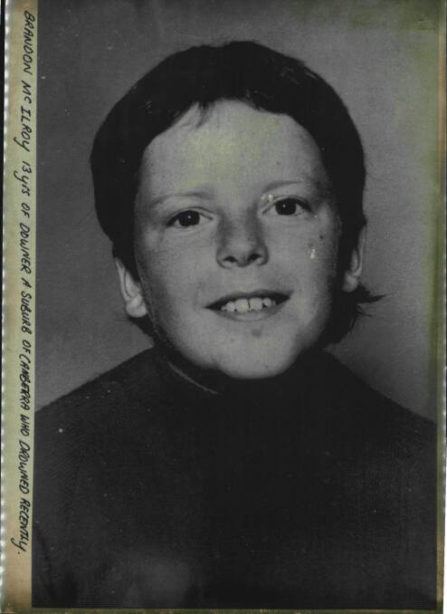 Brandon McIlroy, 13, who drowned  at Casuarina Sands in 1986. He was just 15 metres from land. Photo: supplied