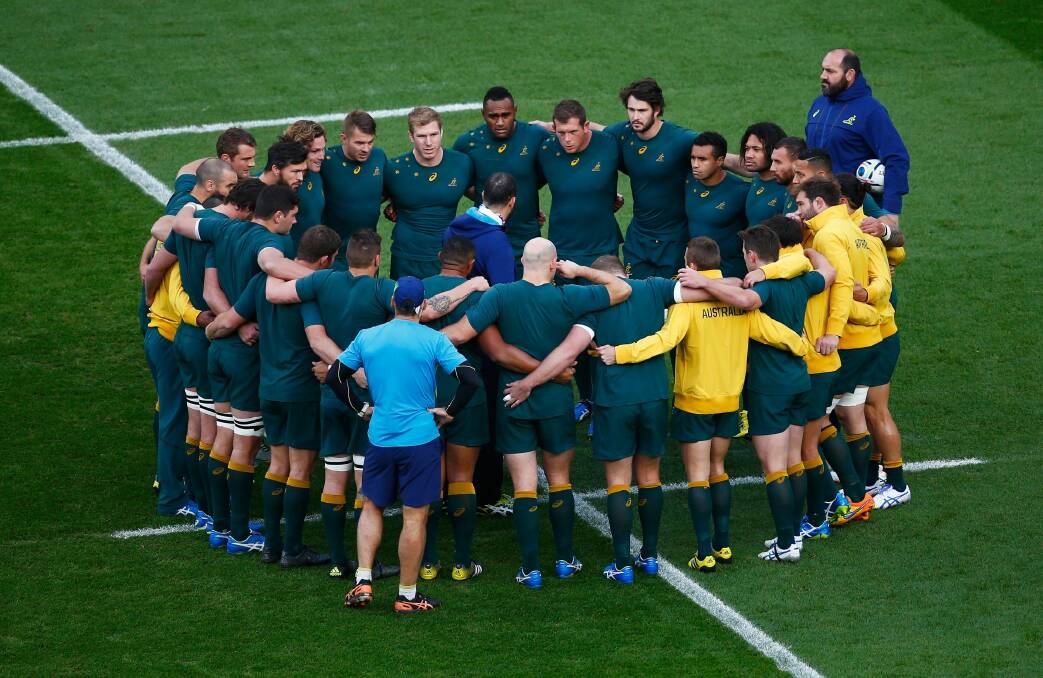 Joining together: The Wallabies are focused on creating memories they can all share. Photo: Shaun Botterill
