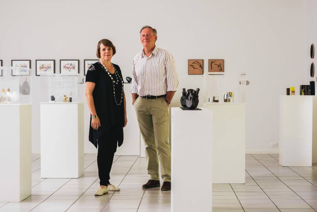 Susie and Martin Beaver, the owners of Beaver Galleries in Deakin. The gallery has been open 41 years making it one of the oldest commercial art galleries in Australia. Photo: Rohan Thomson