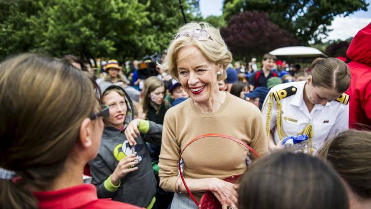 The Governor General Quentin Bryce talks with children at the Children?s Christmas Party at Government House on Wednesday. Photo: Rohan Thomson
