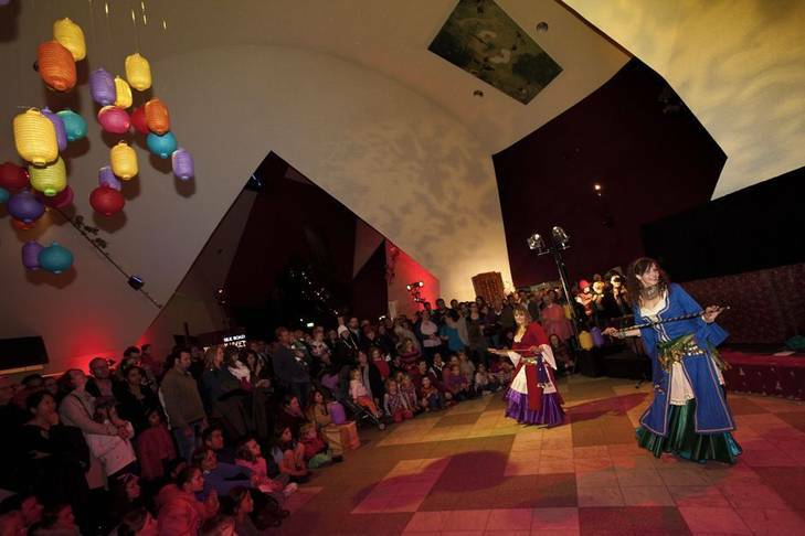 The Silk Road night market and the National Museum of Australia. Photo: Supplied