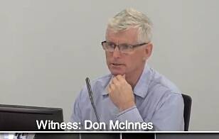 Don McInness appearing before the royal commission. Photo: supplied