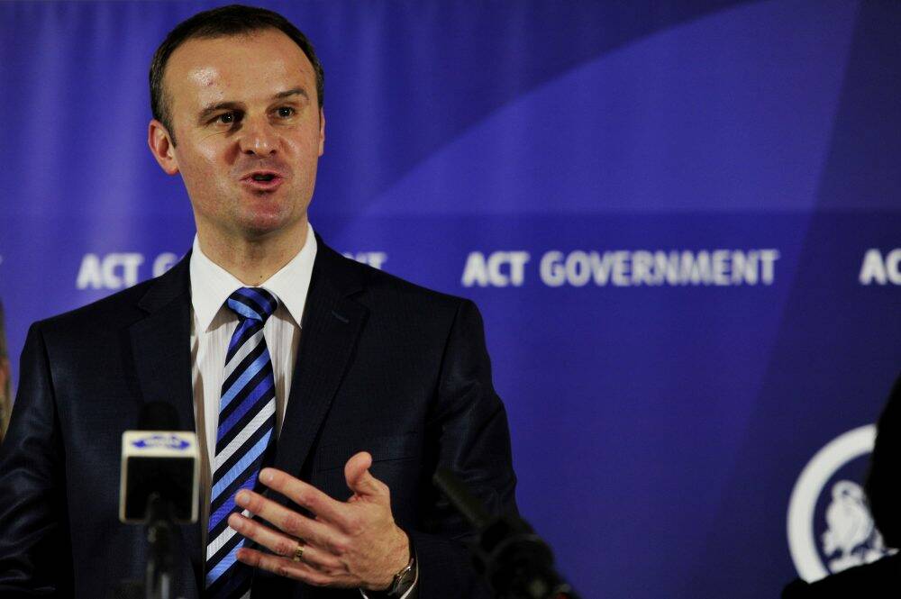 ACT Treasurer Andrew Barr delivers the 2013-14 budget last year. Photo: Jay Cronan