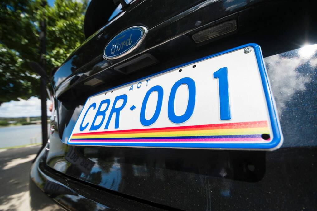 The new rainbow number plate.  Photo: Dion Georgopoulos