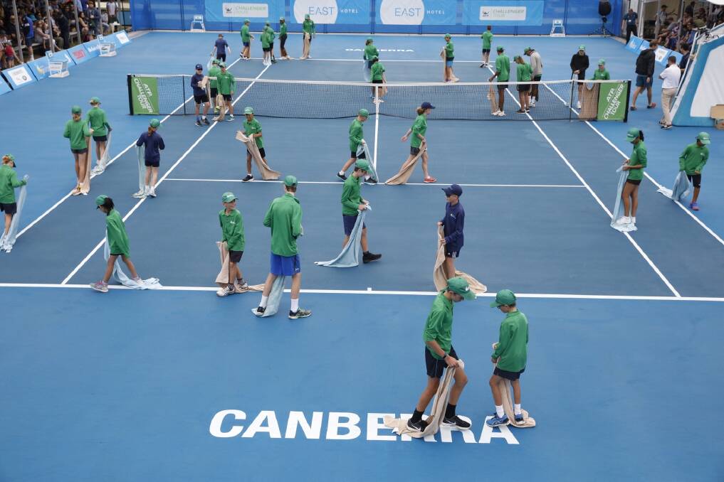 Rain delayed the Canberra Challenger singles final on Saturday. Photo: Sitthixay Ditthavong