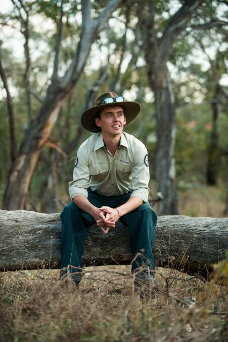 New ACT Parks and Conservation ranger, Simon Stratford, is one of the lucky ones out of hundreds of applicants to become a ranger. Photo: Elesa Kurtz