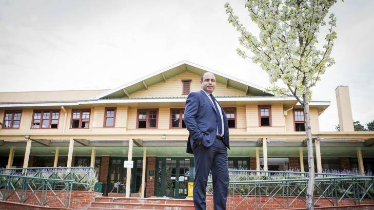 Hotel Kurrajong manager Robert McKenna in front of the historic hotel, which will be reopening in December. Photo: Jamila Toderas