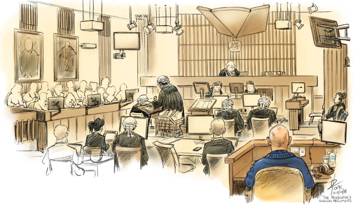 Inside the court room during David Eastman's trial. Photo: David Pope
