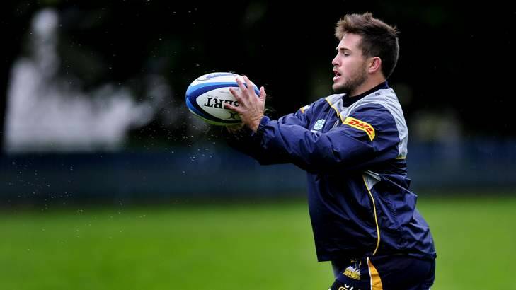 Zack Holmes trains with the Brumbies on Thursday. Photo: Melissa Adams
