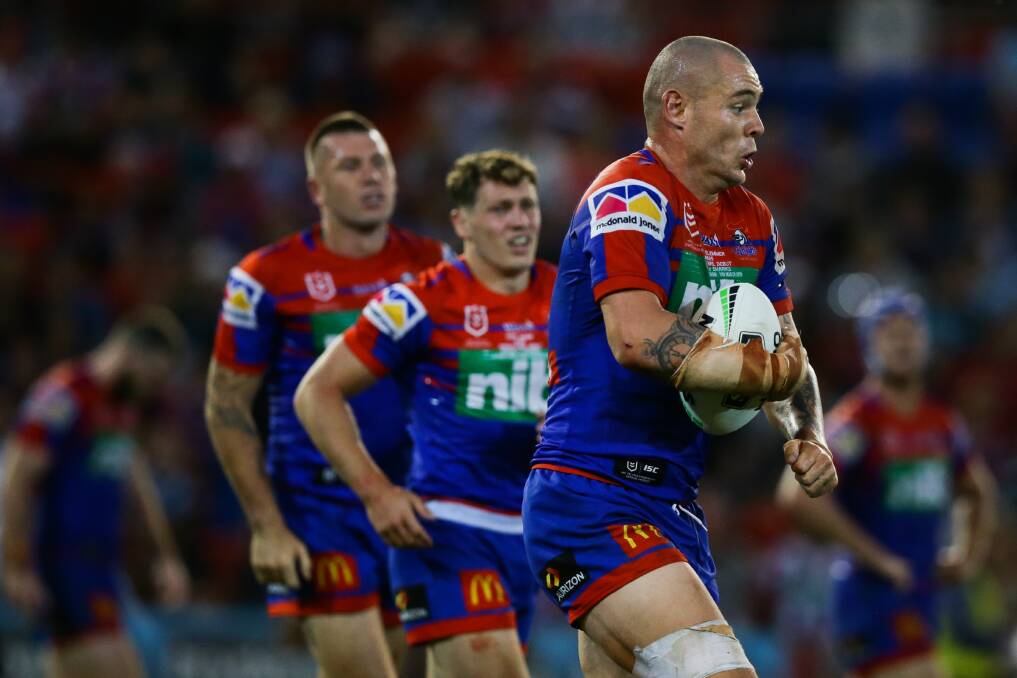 Knights prop David Klemmer has hit the ground running since moving to Newcastle. Photo: Jonathan Carroll