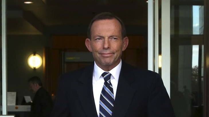 Canberra:??Opposition Leader Tony Abbott arrives to speak to the media at a morning doorstop at Parliament House today, Budget day, Tuesday 8 May 2012.??Photo by Penny Bradfield.   abbott2.jpg Photo: Penny Bradfield