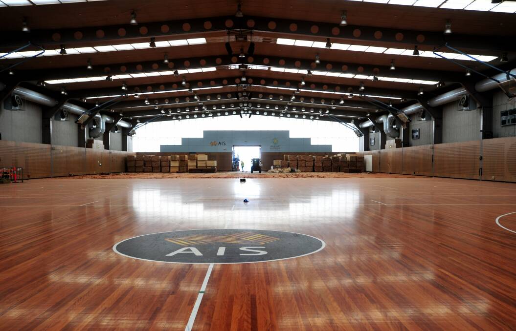 Basketball was one of eight foundation sports at the AIS. The training hall courts were resurfaced three years ago. Photo: Melissa Adams