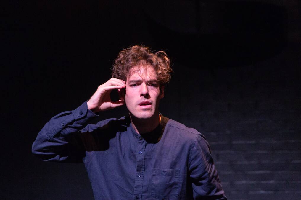 Christopher Samuel Carroll in his one-man show <i>Icarus</i>. Photo: Shelly Higgs