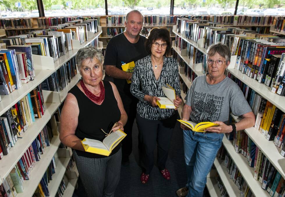 Read Around Canberra program members Pat Horswell, Ian McKenzie, Sally Grimes and Caroline Lemerle,are angry the club will stop at the end of the year Photo: Elesa Kurtz