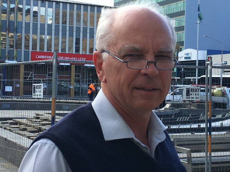 Peter Middleton, of the ACT Civil Contractors Federation and Woden Contractors, says the tram deal risks a slow-moving train wreck. Photo: Kirsten Lawson